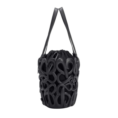 LOEWE BLACK ANAGRAM INFLATED BASKET BAG