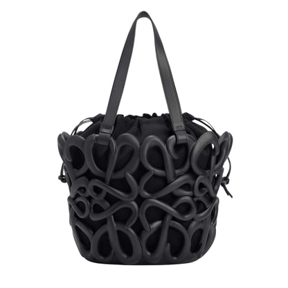 LOEWE BLACK ANAGRAM INFLATED BASKET BAG