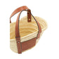 LOEWE SMALL BASKET BAG IN PALM LEAF AND CALFSKIN