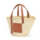 LOEWE BASKET BAG IN PALM LEAF AND CALFSKIN