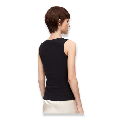 LOEWE BLACK COTTON ANAGRAM TANK-TOP