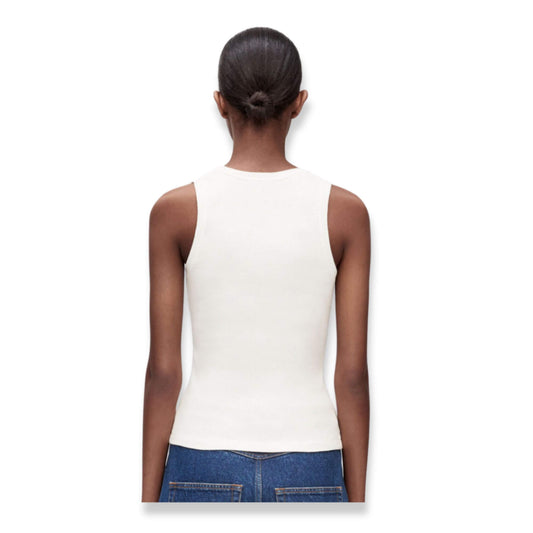 CAMISETA DE TIRANTES DE ALGODÓN BLANCO CON ANAGRAM DE LOEWE