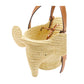 LOEWE ELEPHANT BASKET BAG IN RAFFIA AND CALFSKIN LEATHER