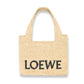 LOEWE NATURAL MINI FONT TOTE IN RAFFIA BAG