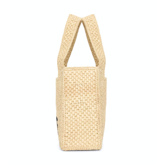 LOEWE NATURAL MINI FONT TOTE IN RAFFIA BAG
