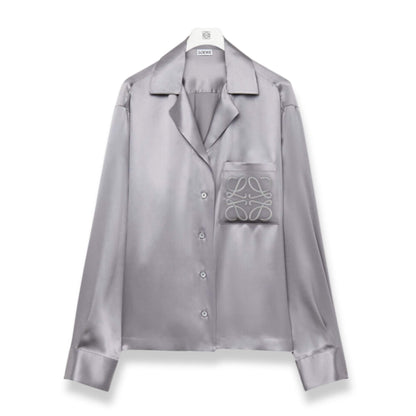 BLUSA DE PIJAMA DE SEDA GRIS LOEWE