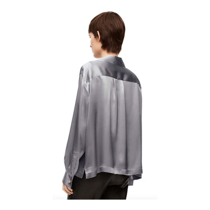 BLUSA DE PIJAMA DE SEDA GRIS LOEWE