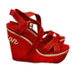 LOUIS VUITTON RED LEATHER ESPADRILLE