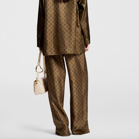 LOUIS VUITTON MONOGRAM PRINT BAGGY PAJAMA PANTS