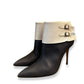 MANOLO BLAHNIK NAVY/CREAM ANKLE BOOTS