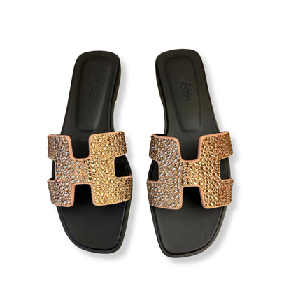 SANDALIAS HERMÈS ORAN STRASS NUDE