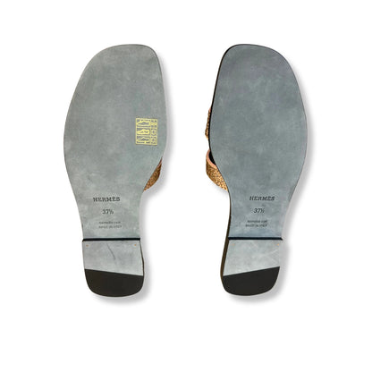 SANDALIAS HERMÈS ORAN STRASS NUDE