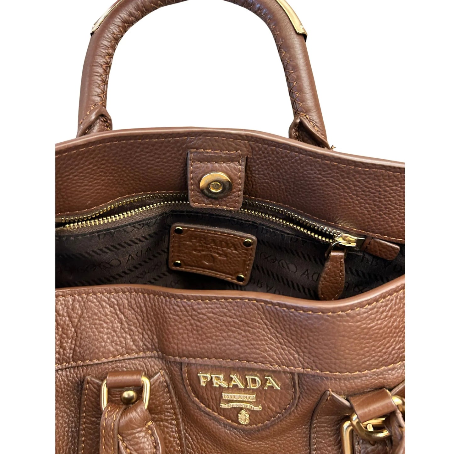 PRADA LEATHER BROWN BAG