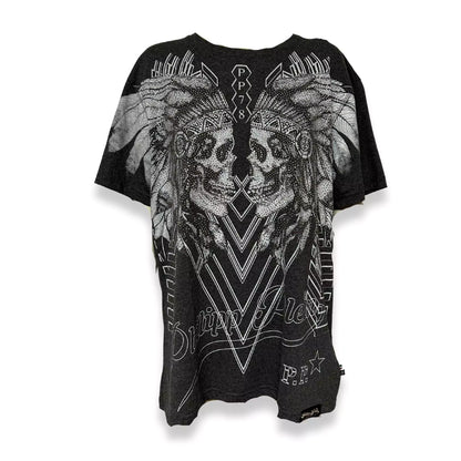 PHILIP PLEIN GREY SKULLS T-SHIRT