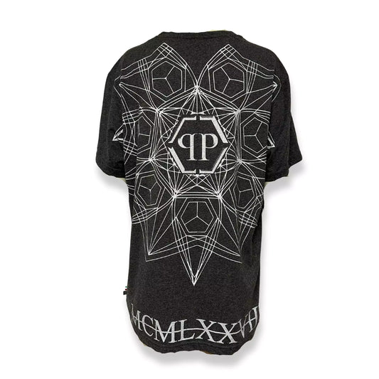 PHILIP PLEIN GREY SKULLS T-SHIRT