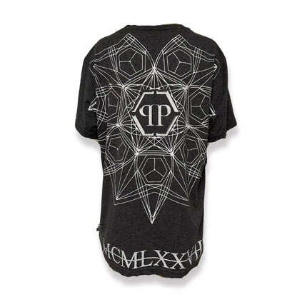 PHILIP PLEIN GREY SKULLS T-SHIRT
