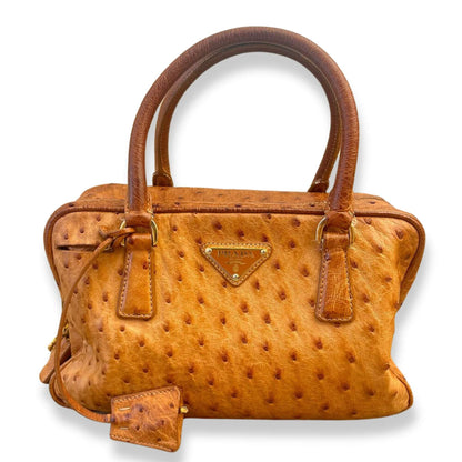 Prada BROWN VINTAGE PROMENADE OSTRICH BAG