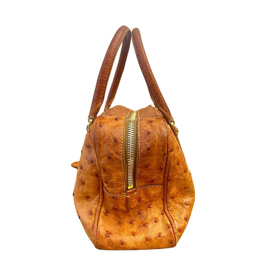 Prada BROWN VINTAGE PROMENADE OSTRICH BAG