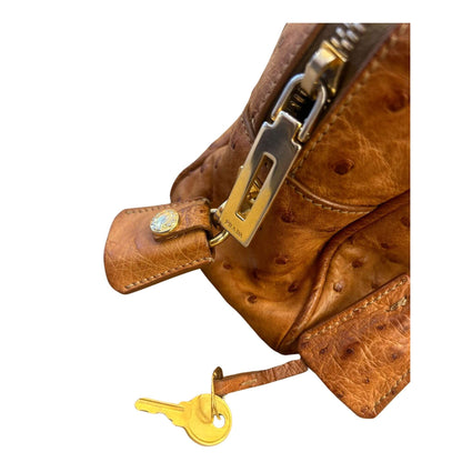 Prada BROWN VINTAGE PROMENADE OSTRICH BAG