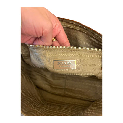 Prada BROWN VINTAGE PROMENADE OSTRICH BAG
