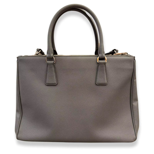 Prada GREY LEATHER GALLERIA BAG