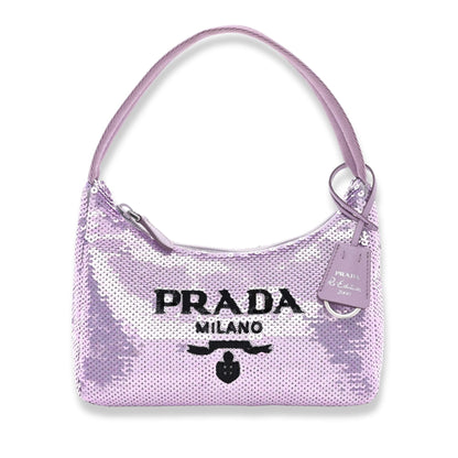 Bolso Prada con lentejuelas moradas, mini edición 2000