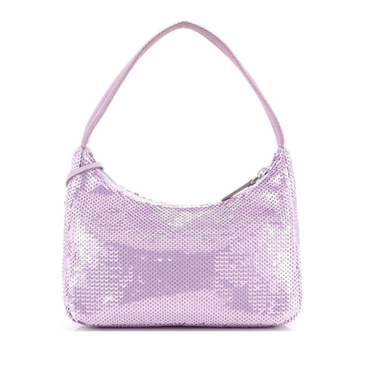 Prada PURPLE PAILLETTES SEQUIN MINI RE-EDITION 2000 BAG