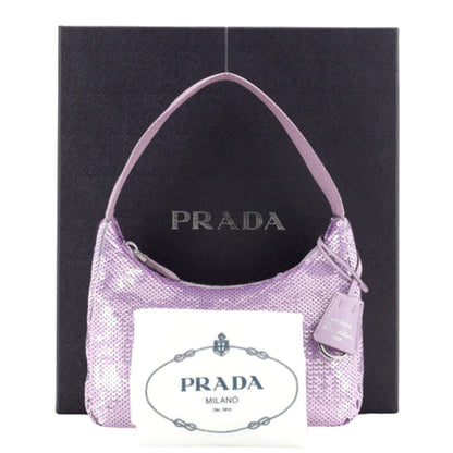 Bolso Prada con lentejuelas moradas, mini edición 2000