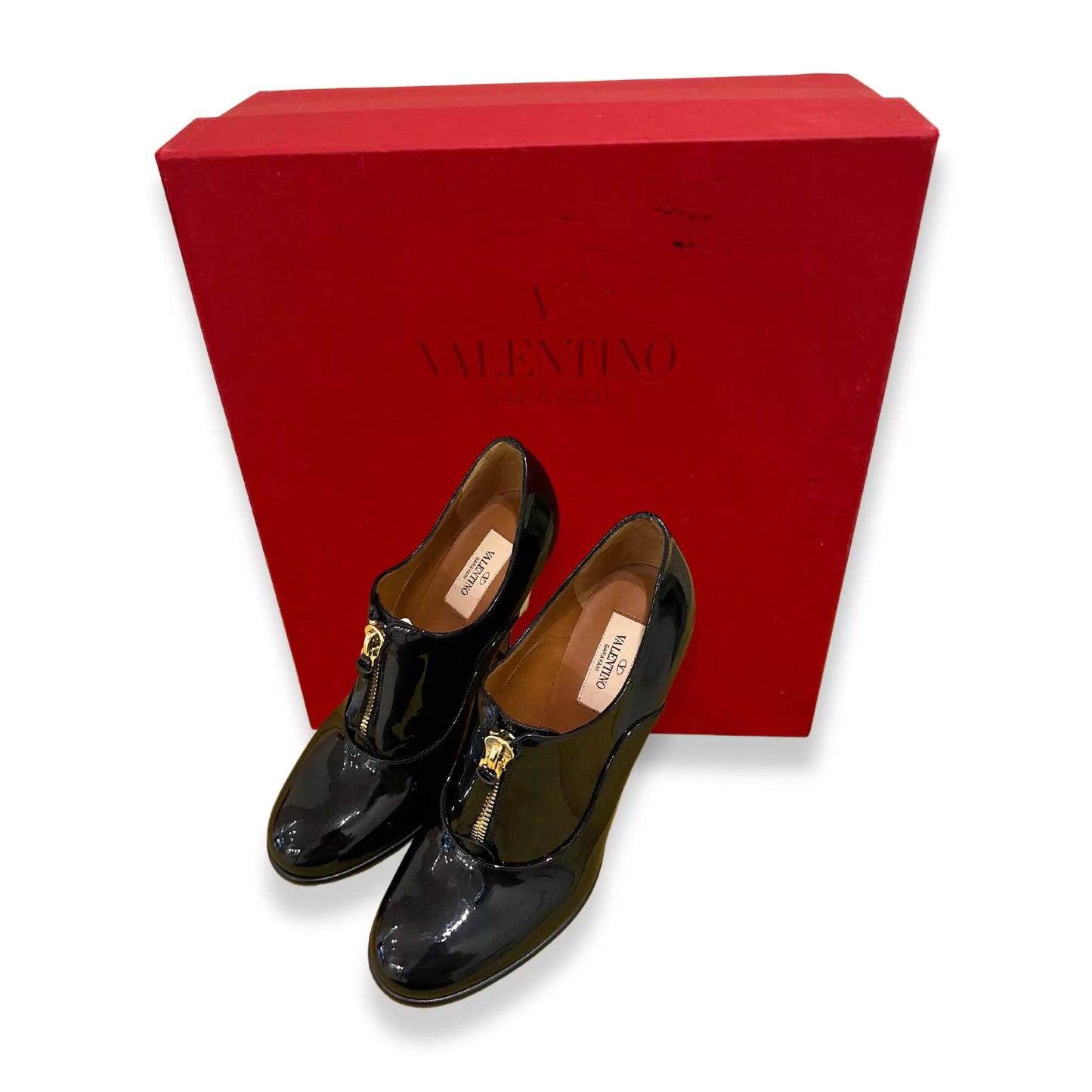 VALENTINO BLACK PATENT LEATHER HEELS SHOES