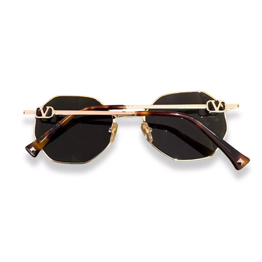 VALENTINO GOLD OCTAGONAL SUNGLASSES