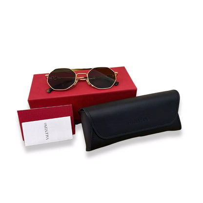 VALENTINO GOLD OCTAGONAL SUNGLASSES