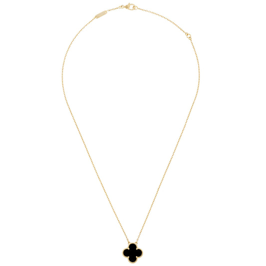 VAN CLEEF & ARPELS GOLD VINTAGE ALHAMBRA NECKLACE