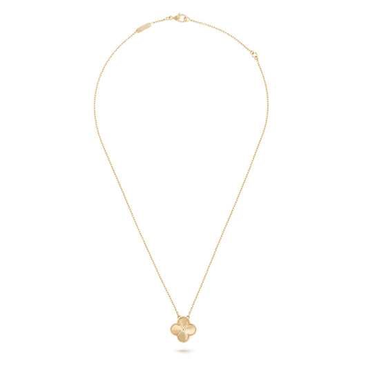 VAN CLEEF & ARPELS GOLD VINTAGE ALHAMBRA NECKLACE