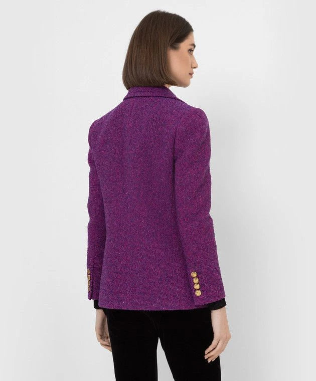 SAINT LAURENT JACKET IN BOUCLÉ LUREX IN PURPLE