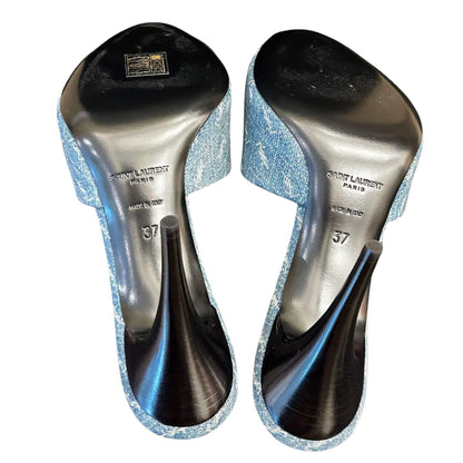 Yves Saint Laurent MULES LA 16 CON ZAPATOS DENIM CASSANDRE