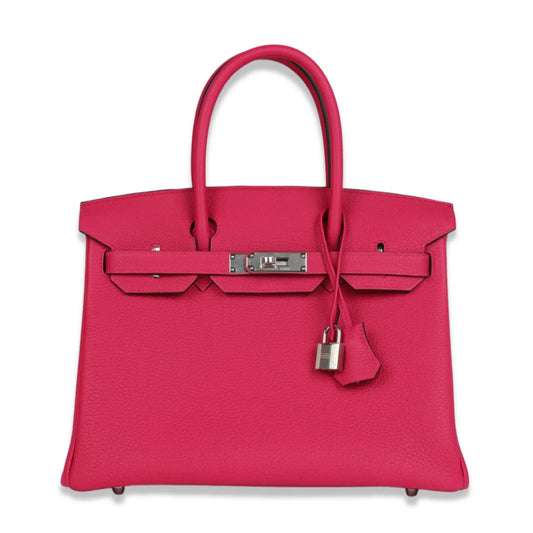HERMÈS BIRKIN 30 ROSE EXTREME EPSOM LEATHER BAG