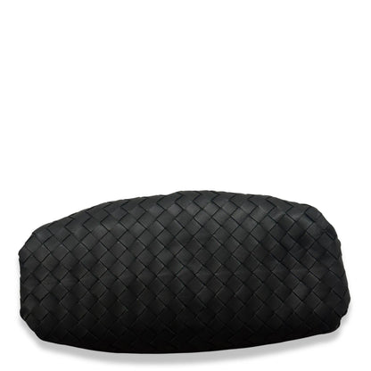 BOTTEGA VENETA BLACK LAMB SKIN TEEN POUCH BAG
