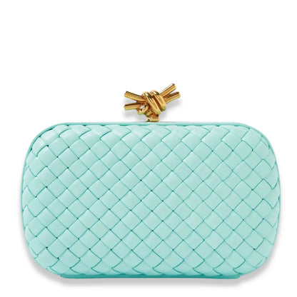 BOTTEGA VENETA TURQUOISE MINAUDIERE CLUTCH