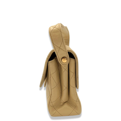 CHANEL BEIGE DOUBLE FLAP SHOULDER BAG