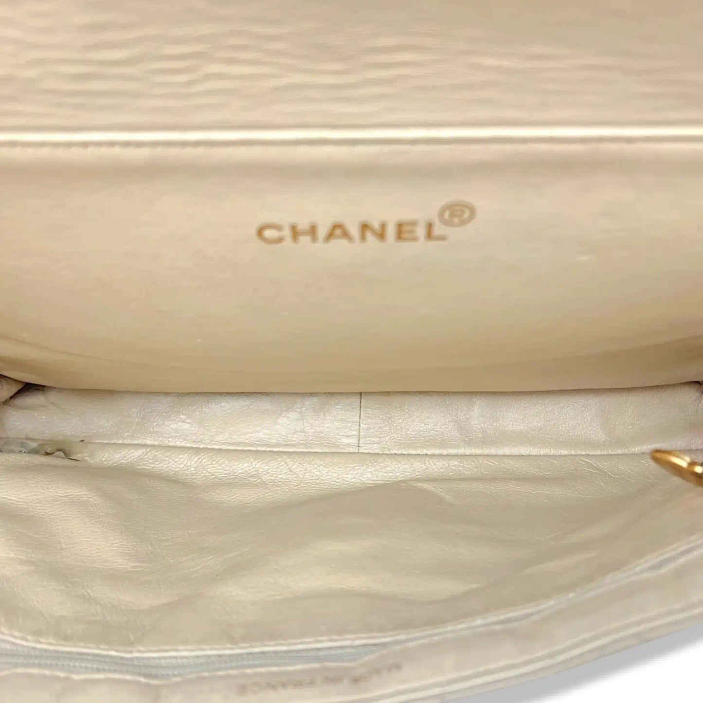 CHANEL BEIGE DOUBLE FLAP SHOULDER BAG