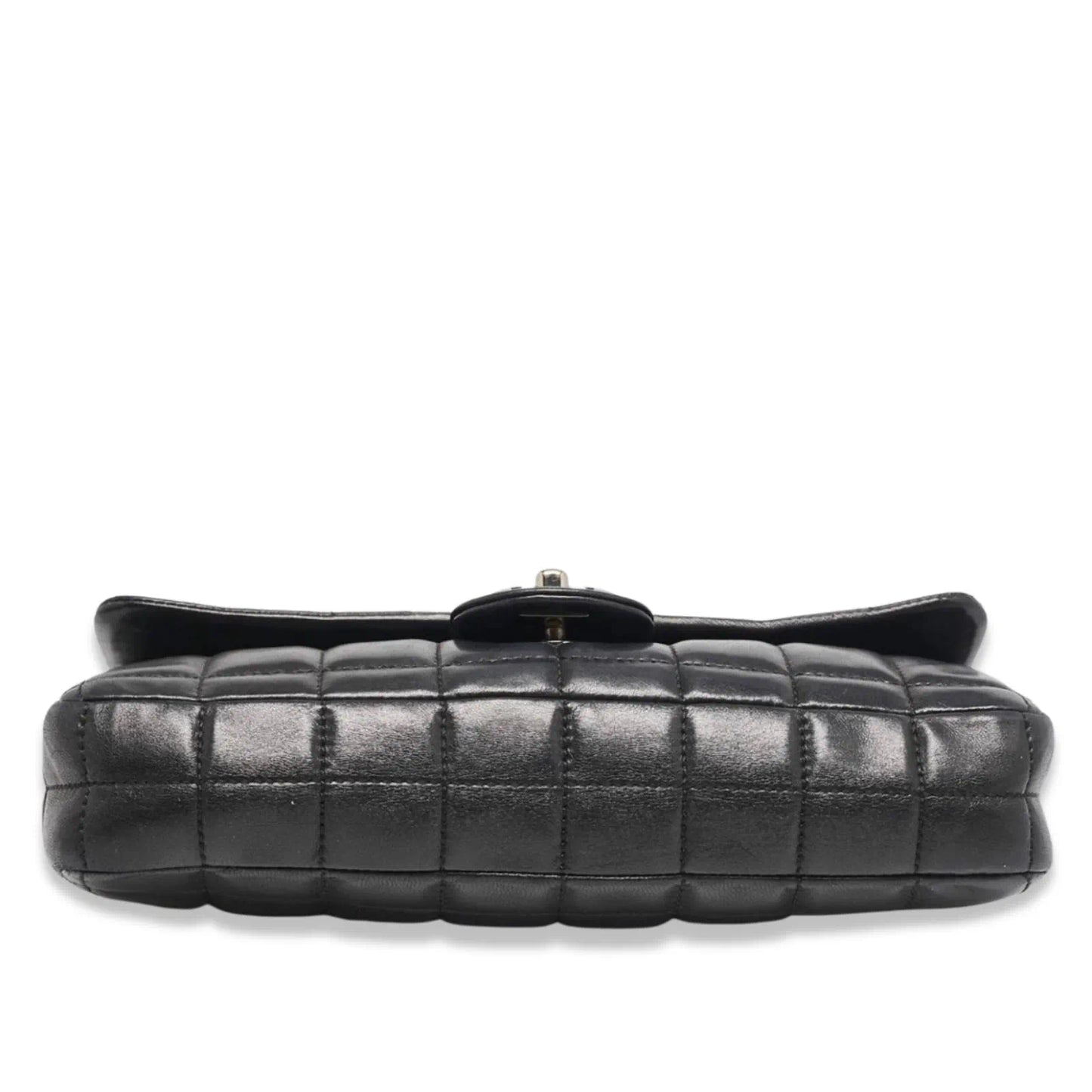 CHANEL BLACK BAR EAST WEST CHAIN FLAP BAG