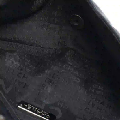 CHANEL BLACK BAR EAST WEST CHAIN FLAP BAG