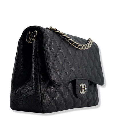 CHANEL BLACK JUMBO CLASSIC FLAP BAG