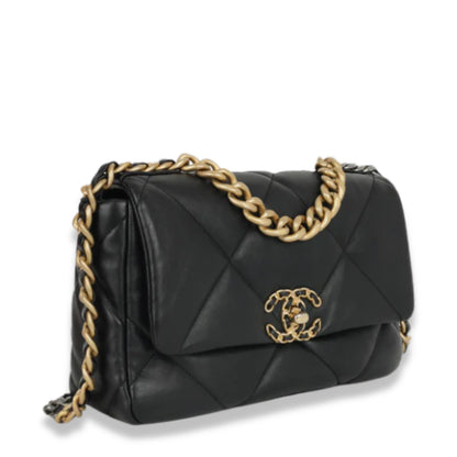 CHANEL BLACK SMALL 19 FLAP BAG