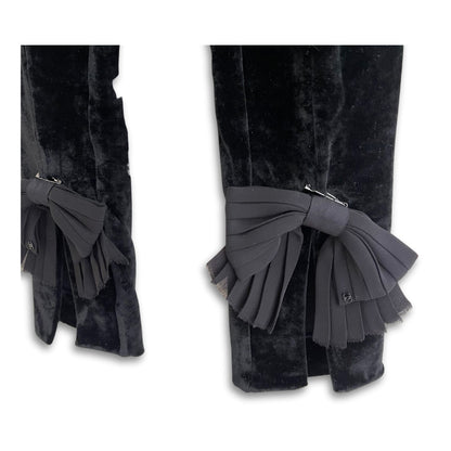 CHANEL BLACK VELVET LACES LEGGINS
