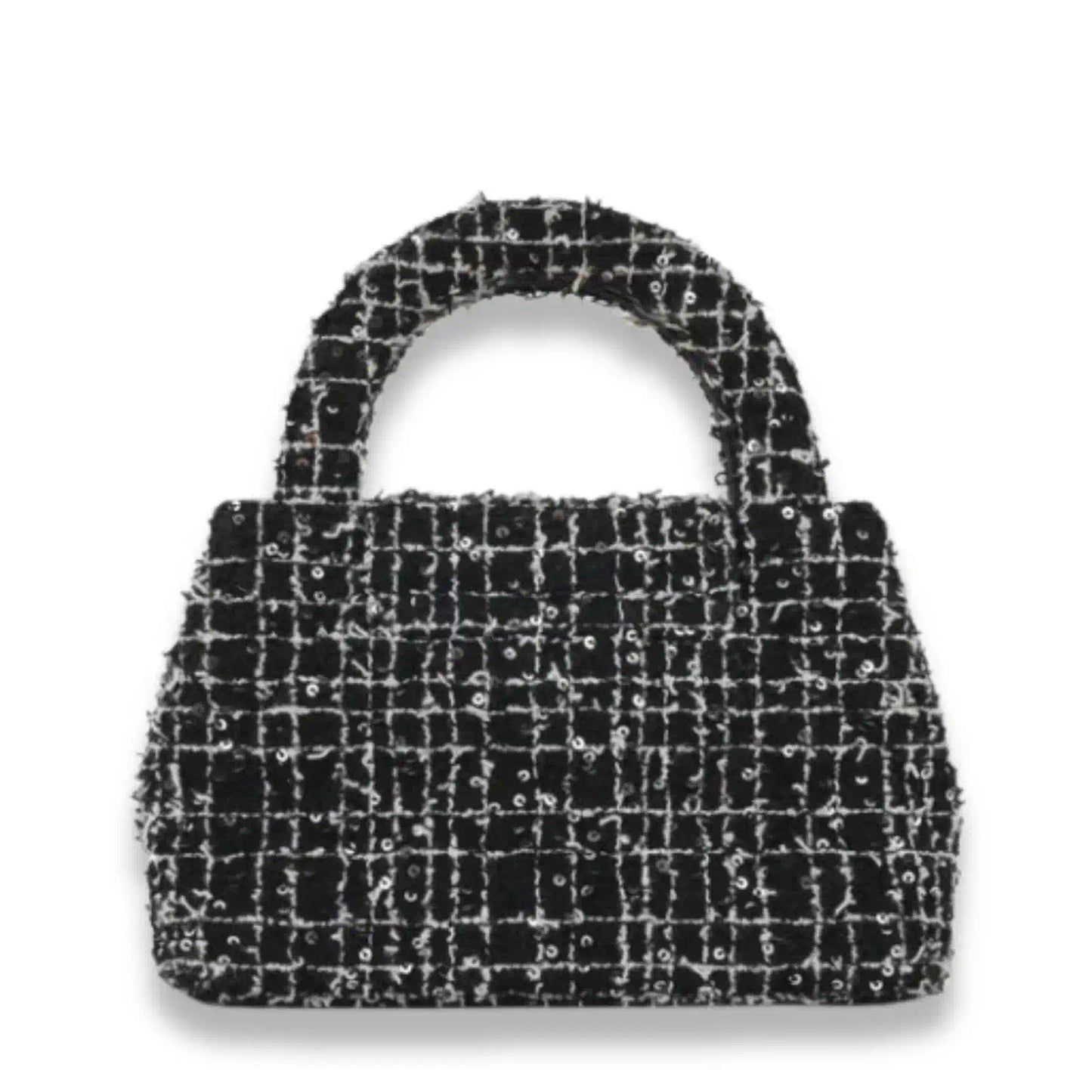 CHANEL BLACK & WHITE SMALL TWEED KELLY RE-EDITION BAG