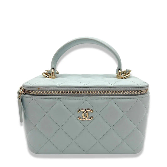 CHANEL BLUE VANITY BAG