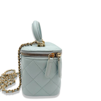 CHANEL BLUE VANITY BAG