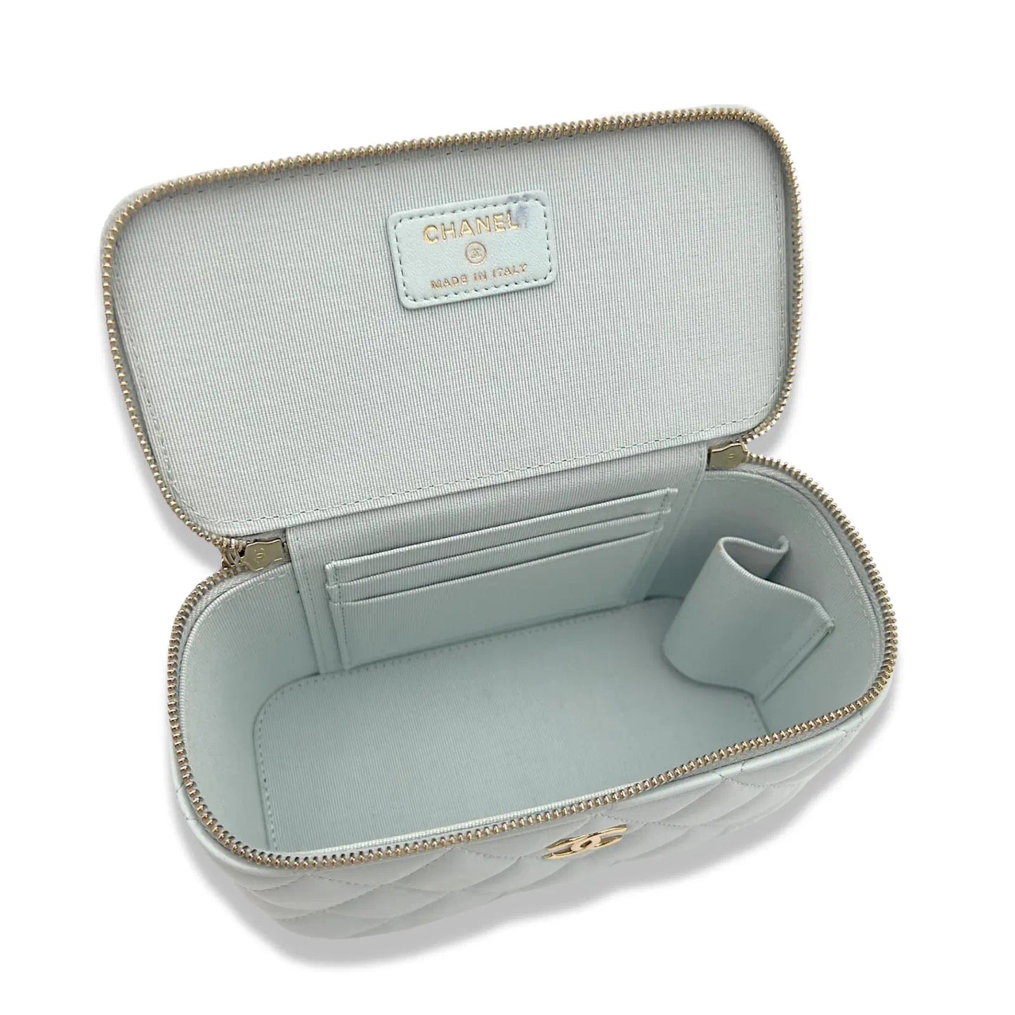 CHANEL BLUE VANITY BAG