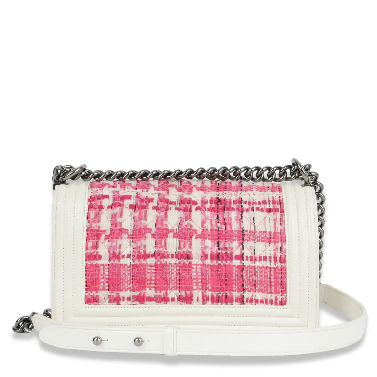 CHANEL PINK TWEED BOY WOC BAG